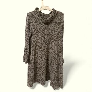 Leopard Print Cowl Neck Dress